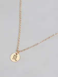 Peora Gold-Plated Scorpio Zodiac Sign Pendant with Chain