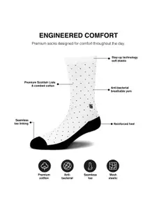 SockSoho Men Red Solid Anti-Bacterial Calf-Length Socks