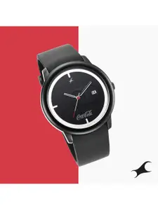 Fastrack Men Black Brass Dial & Black Strap Analogue Watch 3263NP01