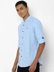 Allen Solly Sport Men Blue Pure Cotton Opaque Micro Ditsy Printed Casual Shirt