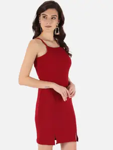 Trend Arrest Red Scuba Bodycon Dress