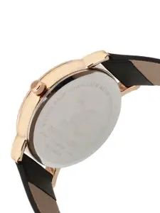 Daniel Klein Women Black Embellished Dial& Leather Straps Analogue Watch DK 1 12533-5