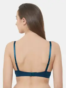 SOIE Women Medium Coverage Non Padded Wired Demi Cup Bra with Detachable Lace Harness