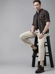 Roadster Men Black Pure Cotton Tartan Checks Casual Shirt