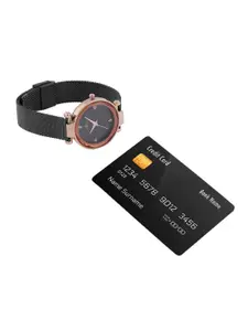 DressBerry Women Black Dial & Bracelet Style Straps Analogue Watch DB-SS21-6A