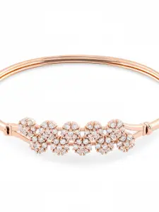 Ami Set of 2 Rose Gold Contemporary Cubic Zirconia Brass Bracelets
