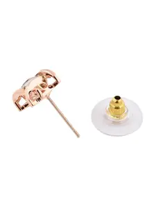 AMI Rose Gold Set of 2 Contemporary Stud Earrings