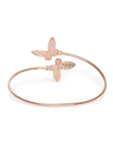 AMI Women Set of 2 Rose Gold Contemporary Kada Bracelet