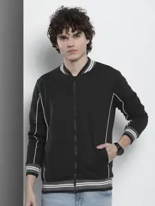 The Indian Garage Co Men Mock Collar Striped Sweatshirt