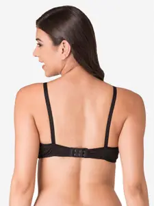 KOMLI Pack of 3 Black Non Wired Full Coverage T-shirt Bra