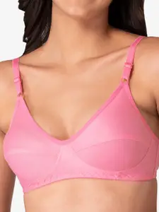 KOMLI Pack Of 3 Pink & Magenta Solid T-Shirt Bras - Non-Wired Non-Padded