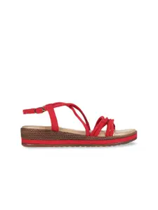 Monrow Women Red Open Toe Flats