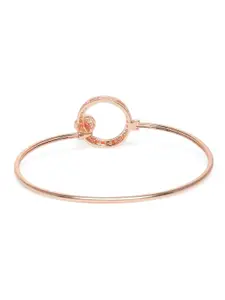 Zaveri Pearls Women Set of 2 Rose Gold & White Brass Cubic Zirconia Kada Bracelet