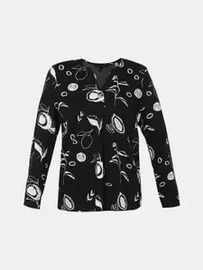 Vero Moda Black Printed Shirt Style Top