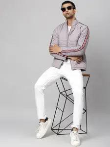 Campus Sutra Men Grey Windcheater Padded Jacket