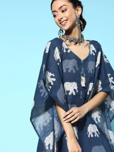 InWeave Women Stunning Blue Abstract Dress