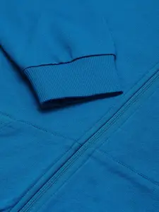 one8 x PUMA Men Blue Brand Logo Printed Hooded Sporty Track Jacket