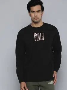 Puma Men's Black Downtown Graphic Crew Regular Fit Sweat Shirt