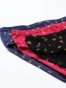Van Heusen Women Pack of 3 Allover Print Anti Bacterial No Marks Waistband Bikini Panty