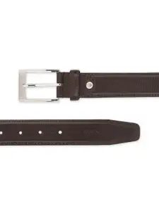 Peter England Men Brown Textured PU Belt