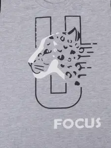 Todd N Teen Boys Grey & Black Printed Pure Cotton T-shirt with Trousers