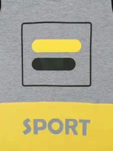 Todd N Teen Boys Yellow & Grey Printed T-shirt with Pyjamas