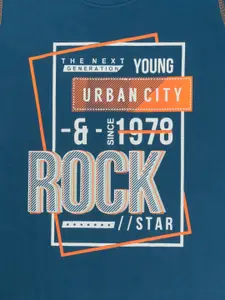 Todd N Teen Boys Blue & Grey Printed T-shirt with Trousers