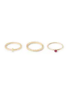 Accessorize London Women Pack of 3 Stacking Ring