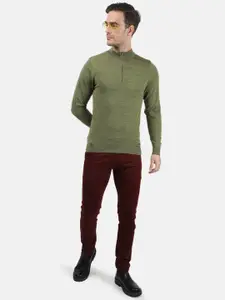 Monte Carlo Men Olive Green Woollen Pullover