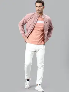 RARE RABBIT Men Pink Lightweight Bomber Jacket