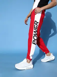 HRX by Hrithik Roshan Men Bright Red Typography Updated Joggers