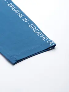 HRX By Hrithik Roshan Yoga Men Atlantic Blue Rapid-Dry Solid Sustainable Track Pants