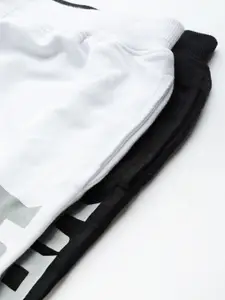 HRX by Hrithik Roshan Men Pack Of 2 White Typography Printed Sports Shorts