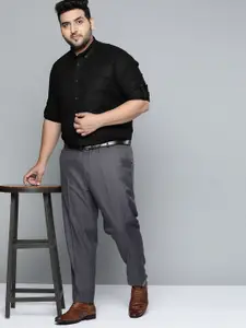 DENNISON Men Black Smart Slim Fit Strechable Lycra Formal Shirt