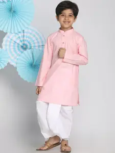 VASTRAMAY Boys Pink Regular Kurta with Pyjamas