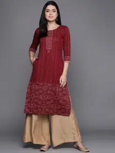 Biba Women Maroon Printed Kurta