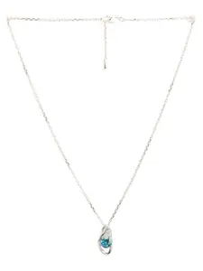 Clara Women Silver Sky Blue Chain Pendant Set