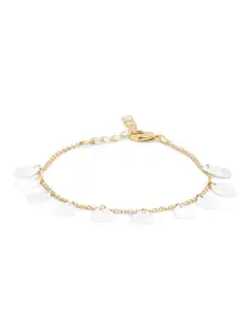 AMI Women Set of 5 Gold-Toned & White Gold-Plated Contemporary Charm Bracelets