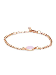 AMI Women Set Of 5 Pink & White Handcrafted Gold-Plated Charm Bracelets