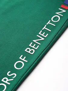 United Colors of Benetton Men Green Pure Cotton Joggers