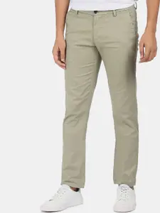 Arrow Sport Men Light Olive Solid Chinos Trousers