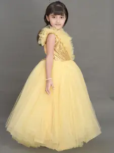 Pink Chick Beige Net Maxi Dress