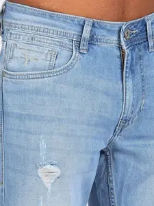 Flying Machine Men Blue Tapered Fit Mildly Distressed Light Fade Jeans