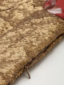 Ethnovog Rust Orange  Gold-Toned Floral Layered Flared Hem Georgette Maxi Dress