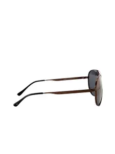 GIO COLLECTION Men Gold Lens & Brown Aviator Sunglasses - GM20633C01-Gold