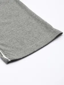 NOT YET by us Women Grey Solid Cotton Lounge Pants with Side Straps