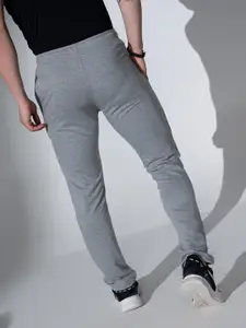 Hubberholme Men Grey Melange Regular Fit Track Pants