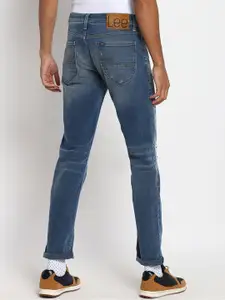 Lee Men Blue Solid Slim Fit Mildly Distressed Light Fade Jeans