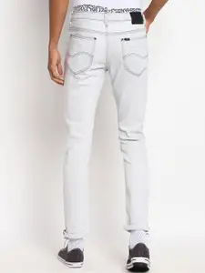 Lee Men Grey Solid Skinny Fit Low Distress Jeans