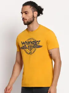 Wrangler Men Yellow Typography Printed T-shirt